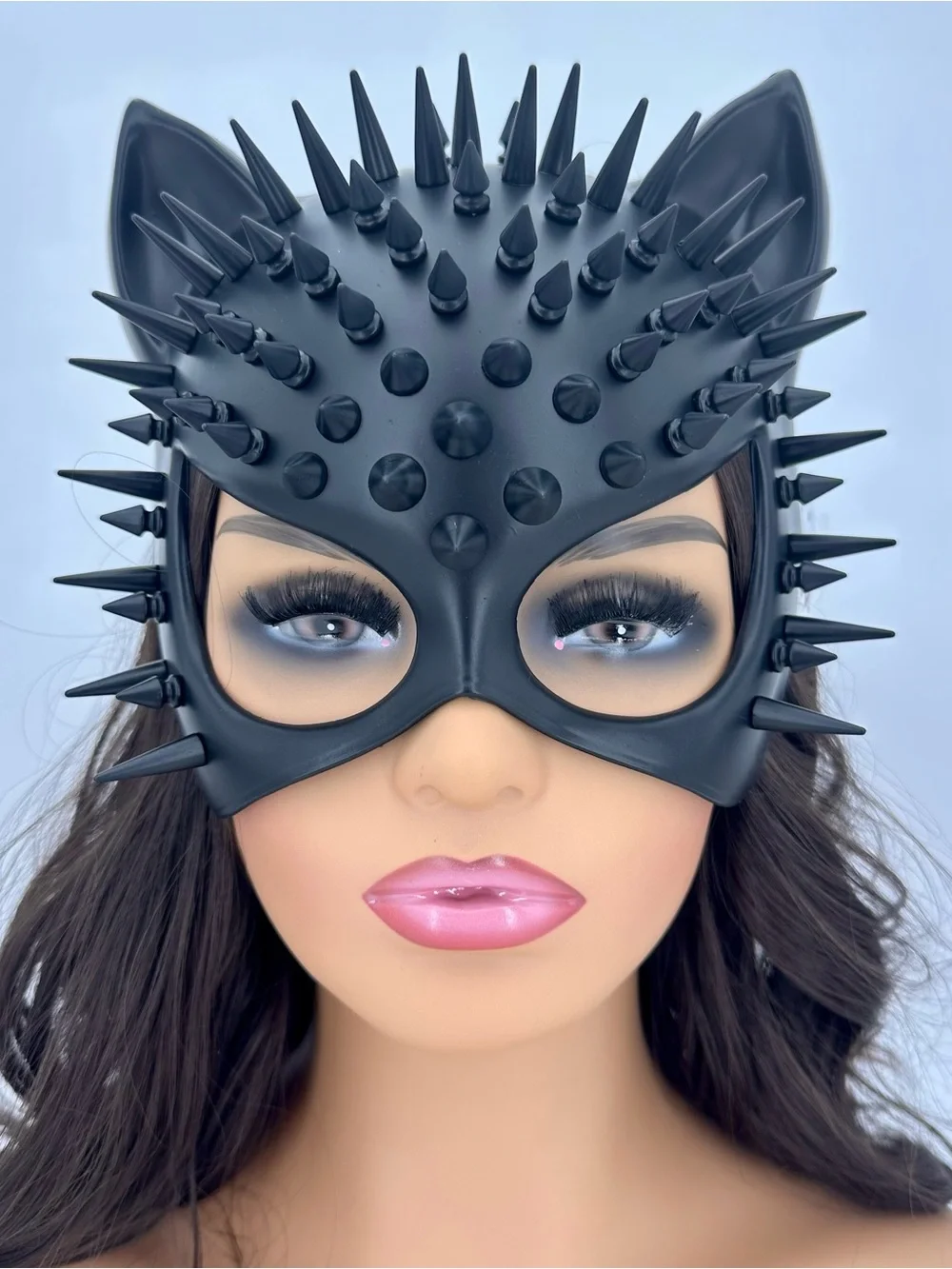 Spiked Catwoman Mask - Faux Leather & Studs